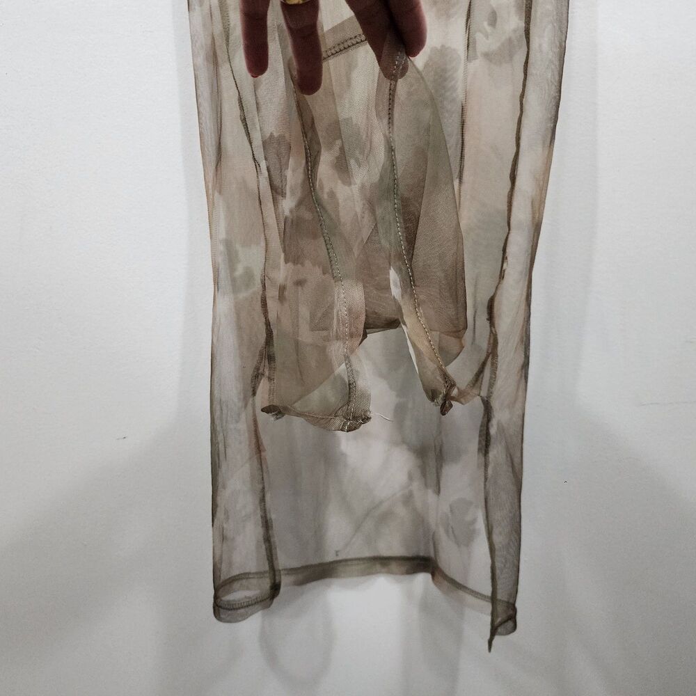 Sheer Mesh Camo-print Sleeveless midi dress Stretch Womens Size S/M - Picture 16 of 16